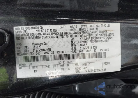 2012 Ford Focus Se from USA, damaged, VIN 1FAHP3F20CL170084